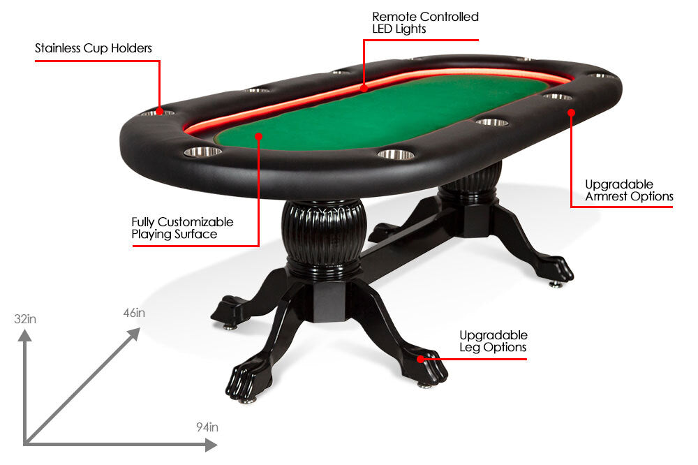 BBO Elite Alpha LED 10 Person Poker Table
