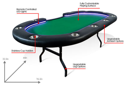 BBO Aces Pro Alpha Folding Poker Table [8 Person Table]