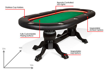BBO Elite Alpha LED 10 Person Poker Table