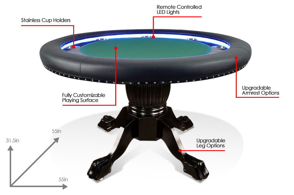 BBO Ginza Round Poker Table [8 Person Table]