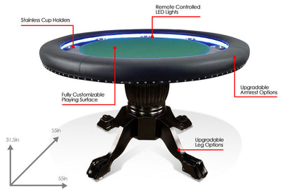 BBO Ginza Round Poker Table [8 Person Table]