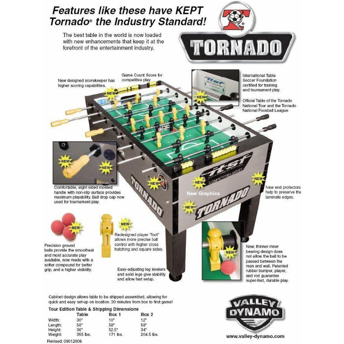 Tornado T3000 Foosball Table In Silver Home Model